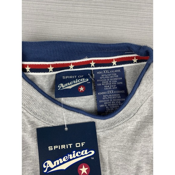 Spirit of America Mens T-Shirt 2XL Stars and Stripes Gray‎ Made in USA Hawaiian - Picture 6 of 7